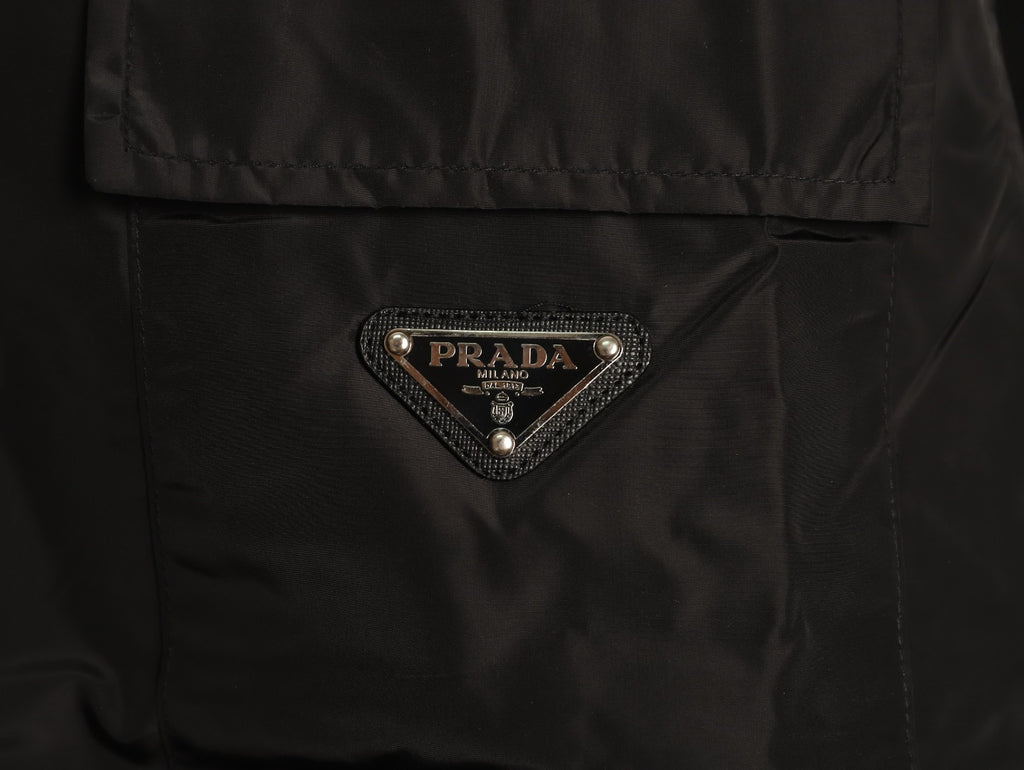 Prada Triangle-Emblem Pocket-Detail Zip Jacket - Black