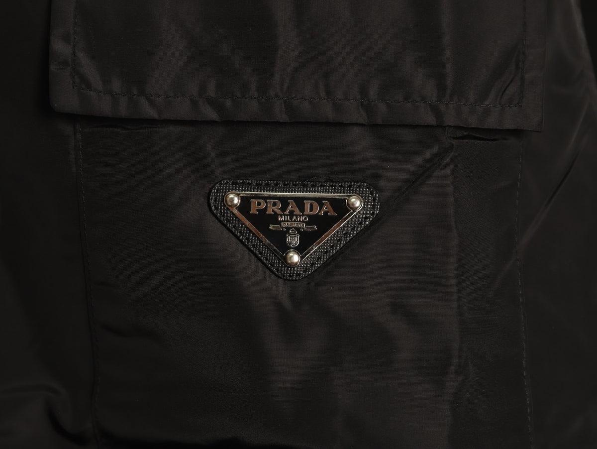 Prada Triangle-Emblem Pocket-Detail Zip Jacket - Black