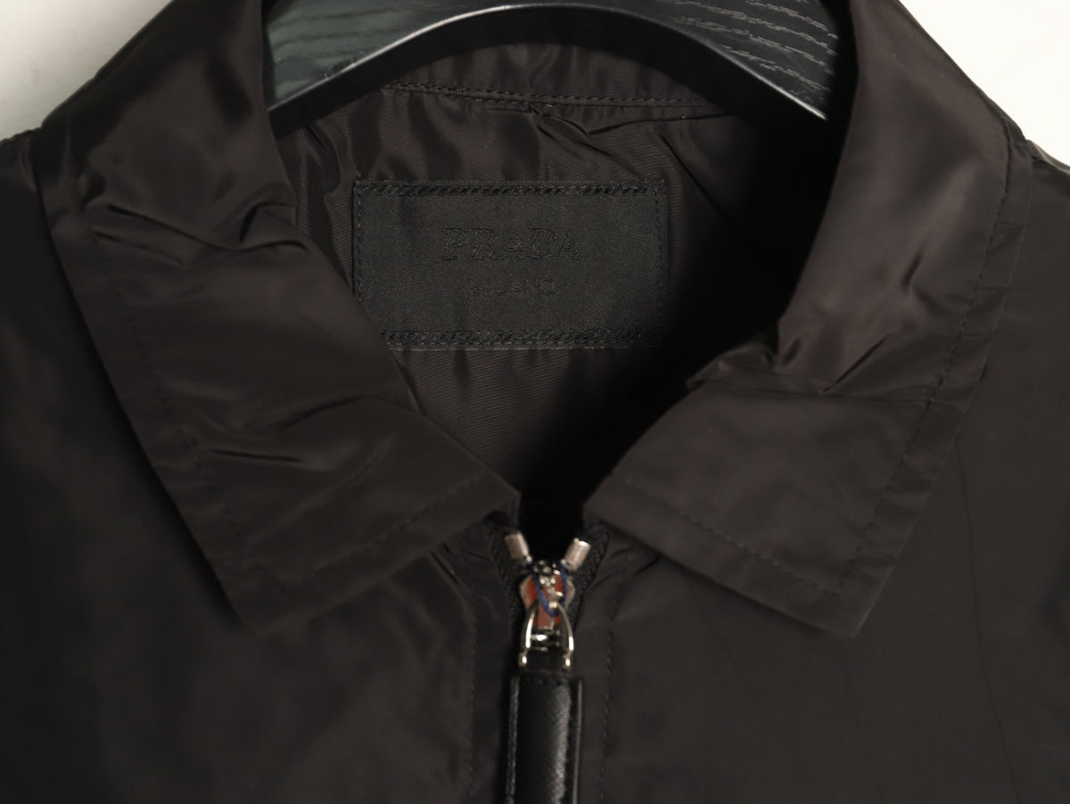 Prada Triangle-Emblem Pocket-Detail Zip Jacket - Black