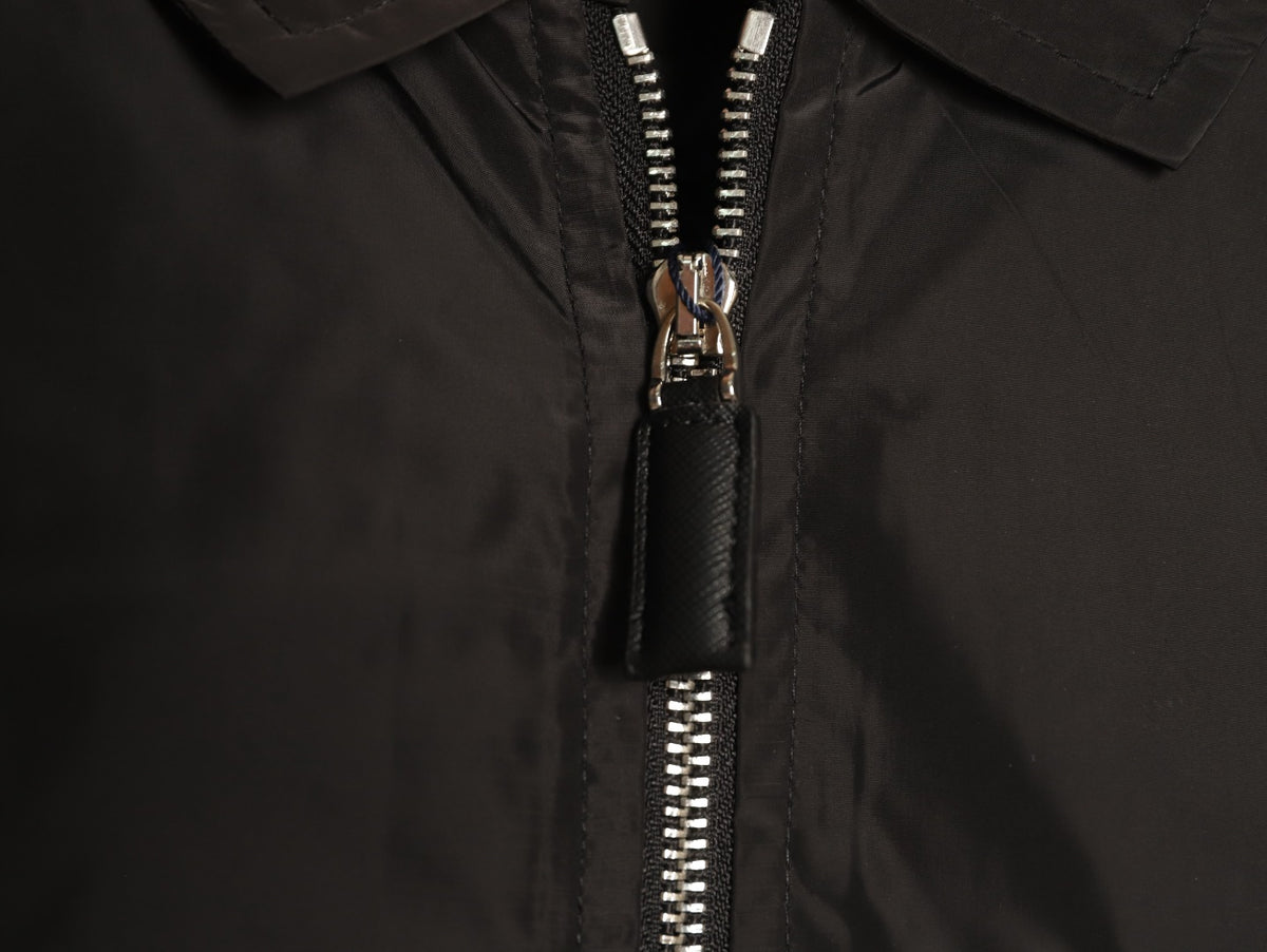 Prada Triangle-Emblem Pocket-Detail Zip Jacket - Black