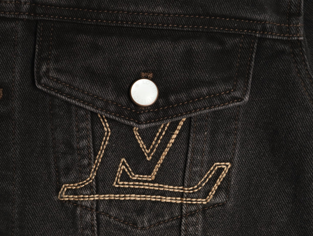 Louis Vuitton LV Chest-Motif Denim Jacket - Black