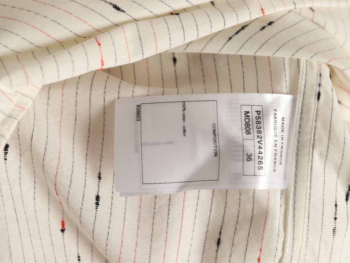 Chanel Stripe and Motif Long-Sleeve Shirt - Cream
