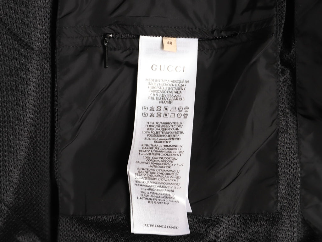Gucci Contrast-Line Hooded Zip Jacket - Black