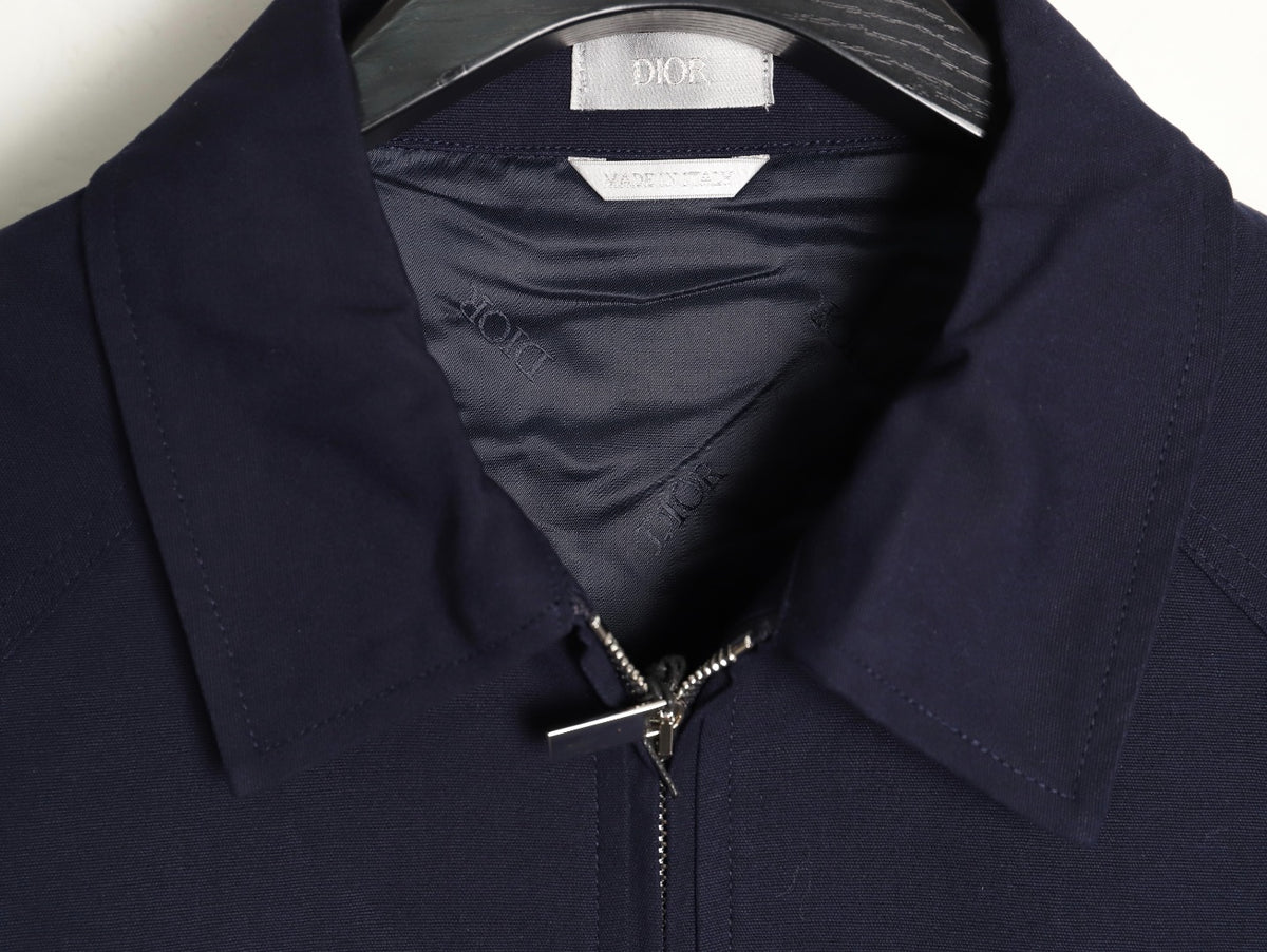 Dior CD Heart-Motif Collared Zip Jacket - Navy