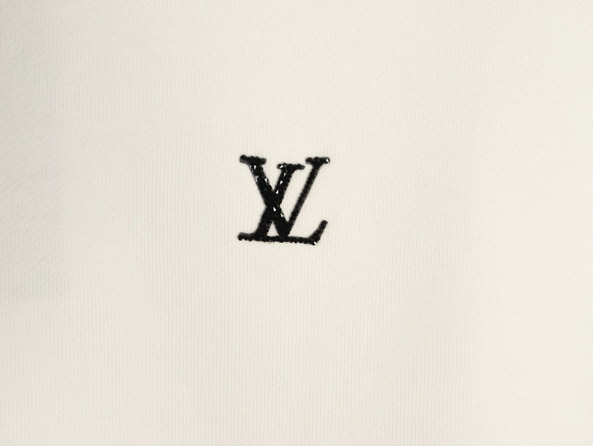 Louis Vuitton Monogram-Style Hood and Drawstring Pullover Hoodie - Cream