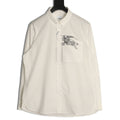 Burberry Equestrian Pocket-Detail Long-Sleeve Shirt - Cream