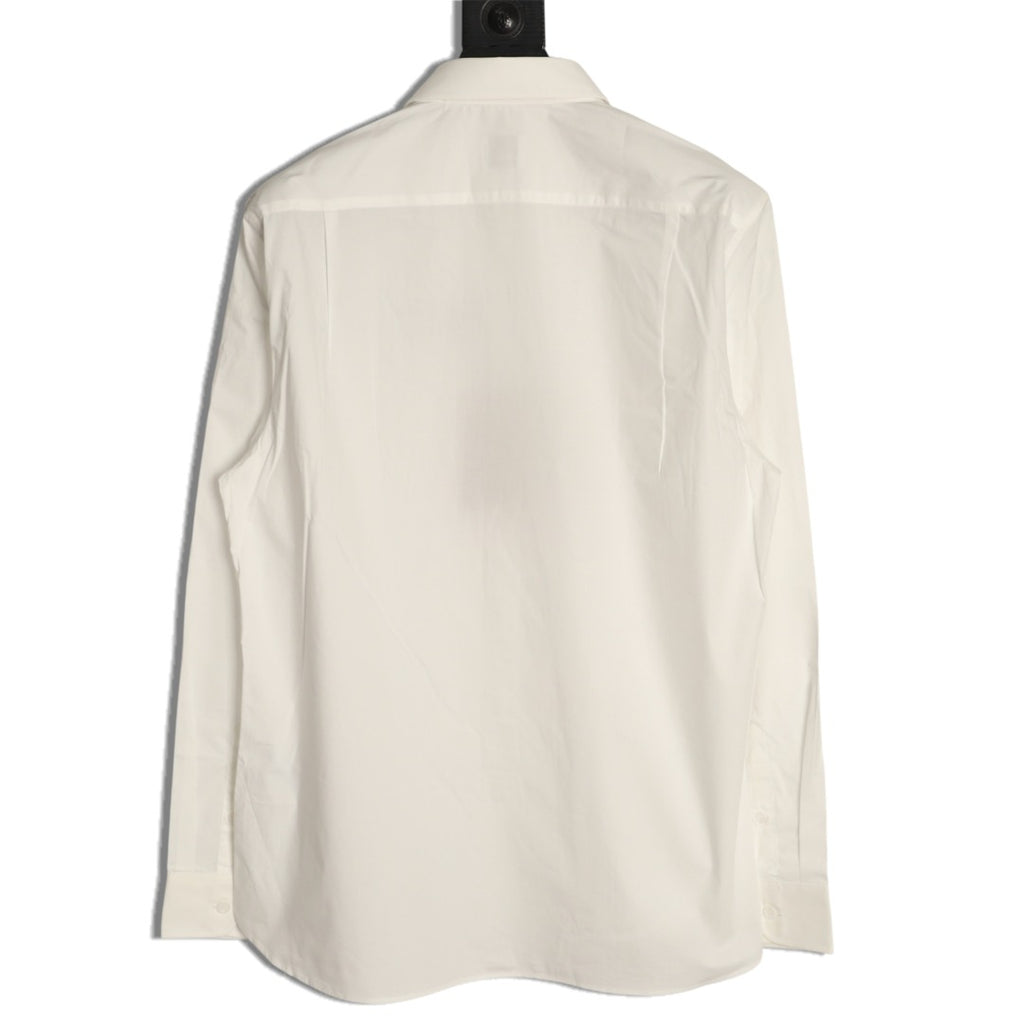 Burberry Equestrian Pocket-Detail Long-Sleeve Shirt - Cream