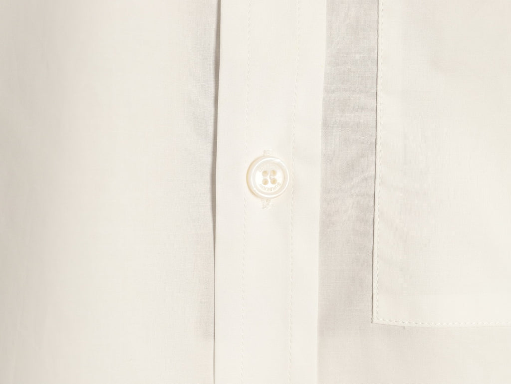 Burberry Equestrian Pocket-Detail Long-Sleeve Shirt - Cream