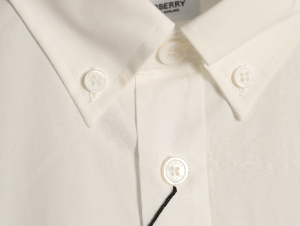 Burberry Equestrian Pocket-Detail Long-Sleeve Shirt - Cream