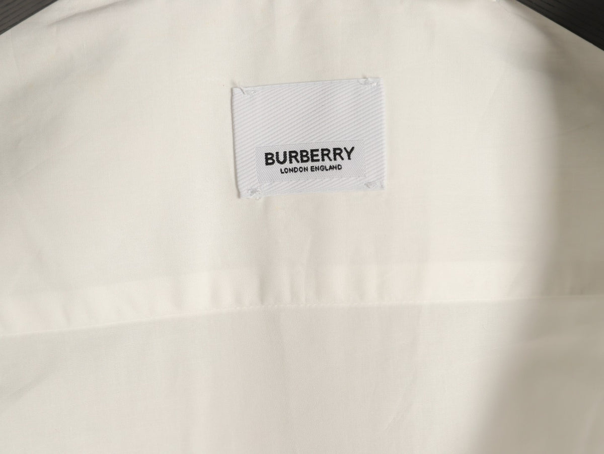 Burberry Equestrian Pocket-Detail Long-Sleeve Shirt - Cream