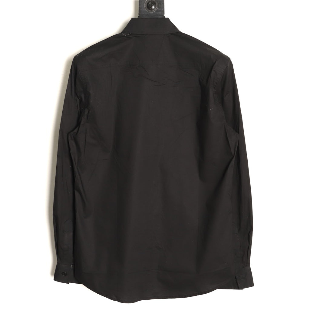 Burberry Equestrian Emblem Long-Sleeve Shirt - Black