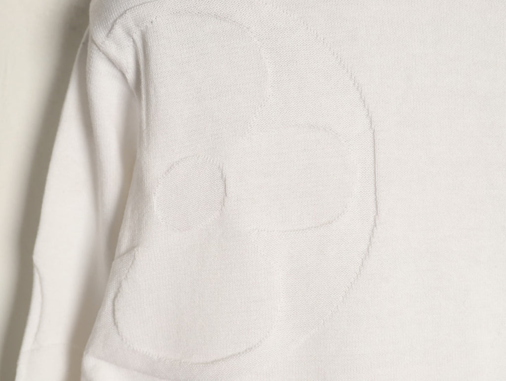 Louis Vuitton Tonal Relief-Style Crewneck Knit Sweater - Cream