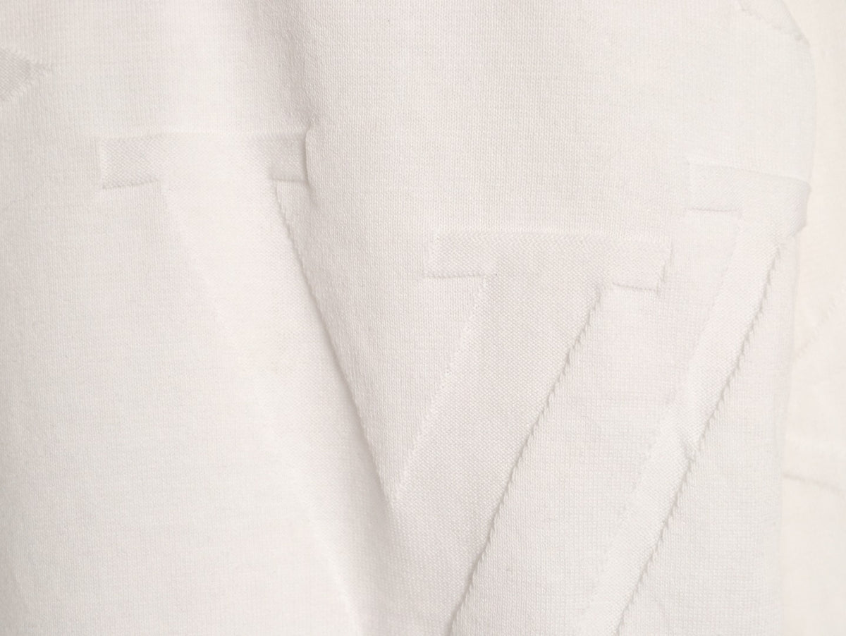 Louis Vuitton Tonal Relief-Style Crewneck Knit Sweater - Cream