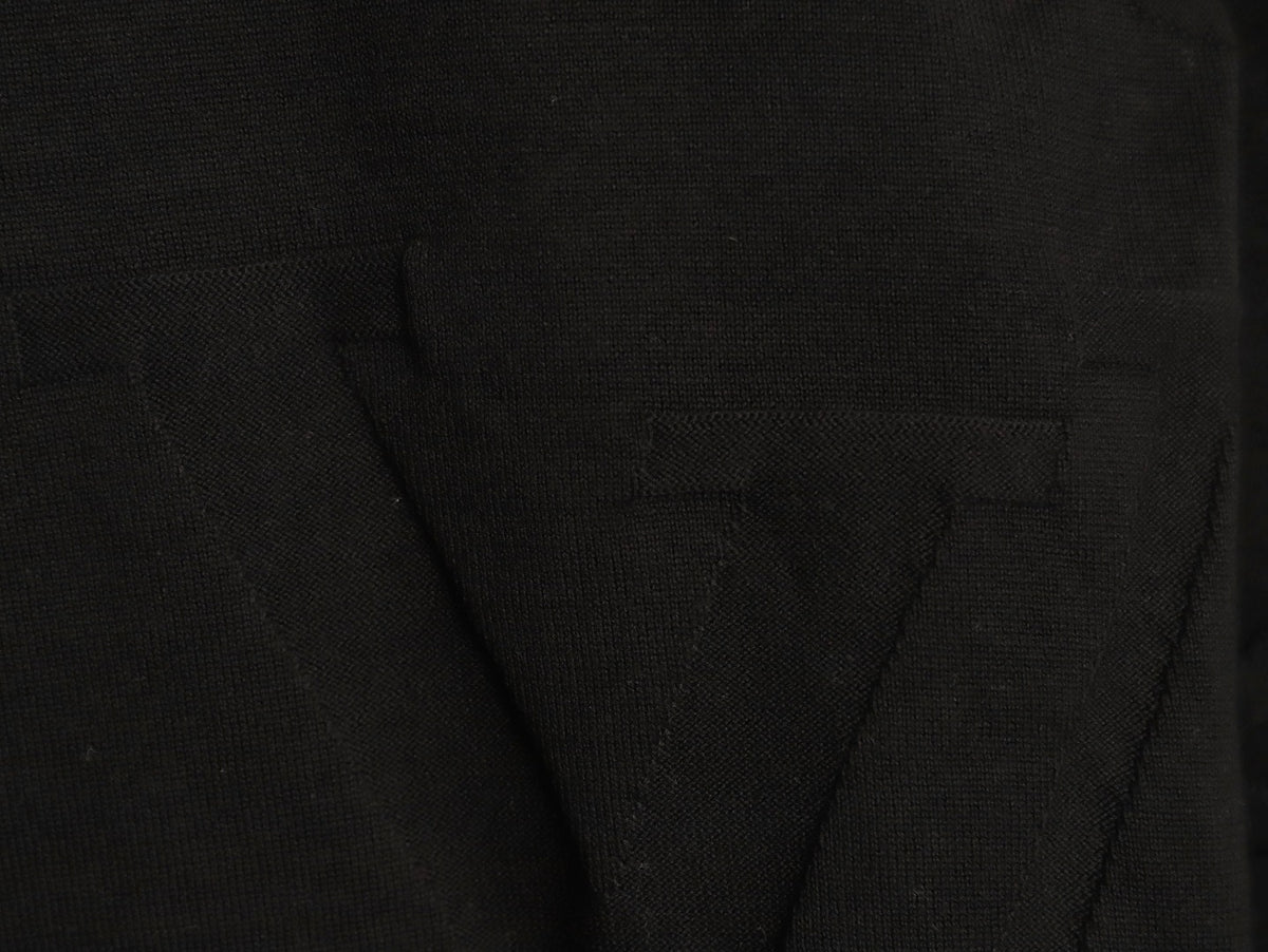 Louis Vuitton Tonal Relief-Style Crewneck Knit Sweater - Black