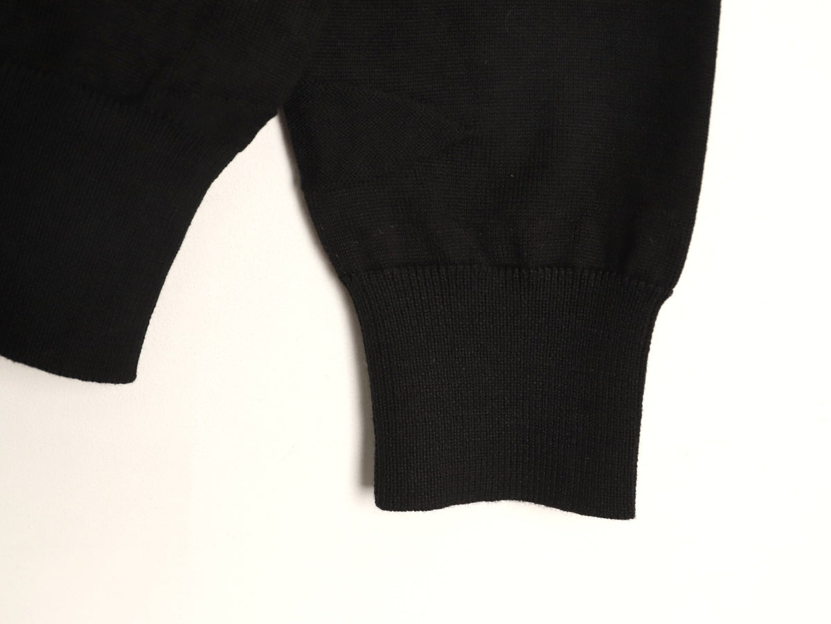 Louis Vuitton Tonal Relief-Style Crewneck Knit Sweater - Black