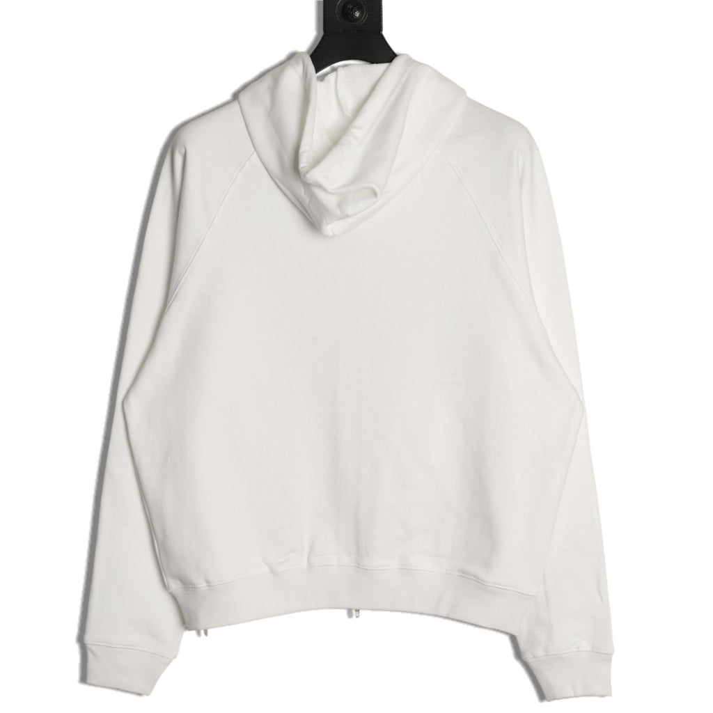 Balenciaga Chest-Emblem Zip Hoodie - Off-White