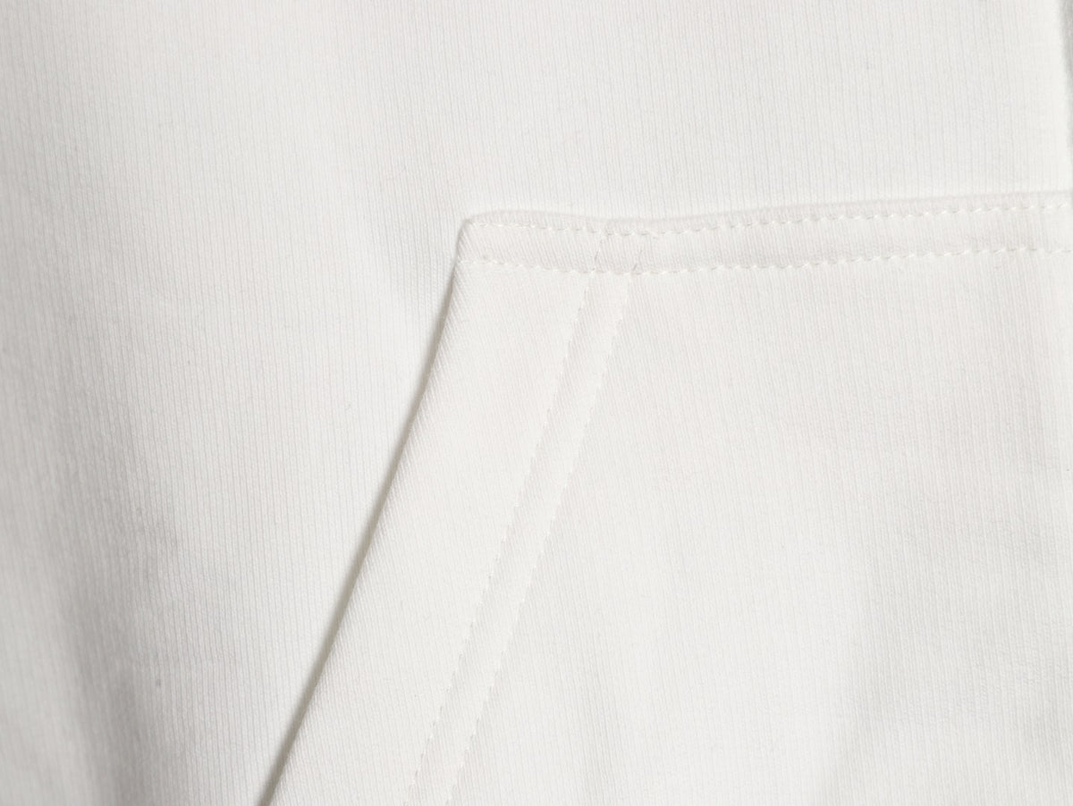 Balenciaga Chest-Emblem Zip Hoodie - Off-White