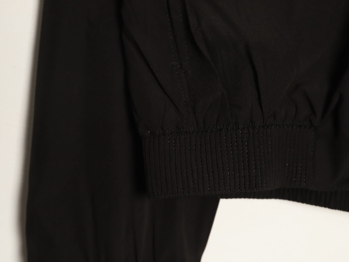 Dior Tonal Chest-Badge Stand-Collar Zip Jacket - Black