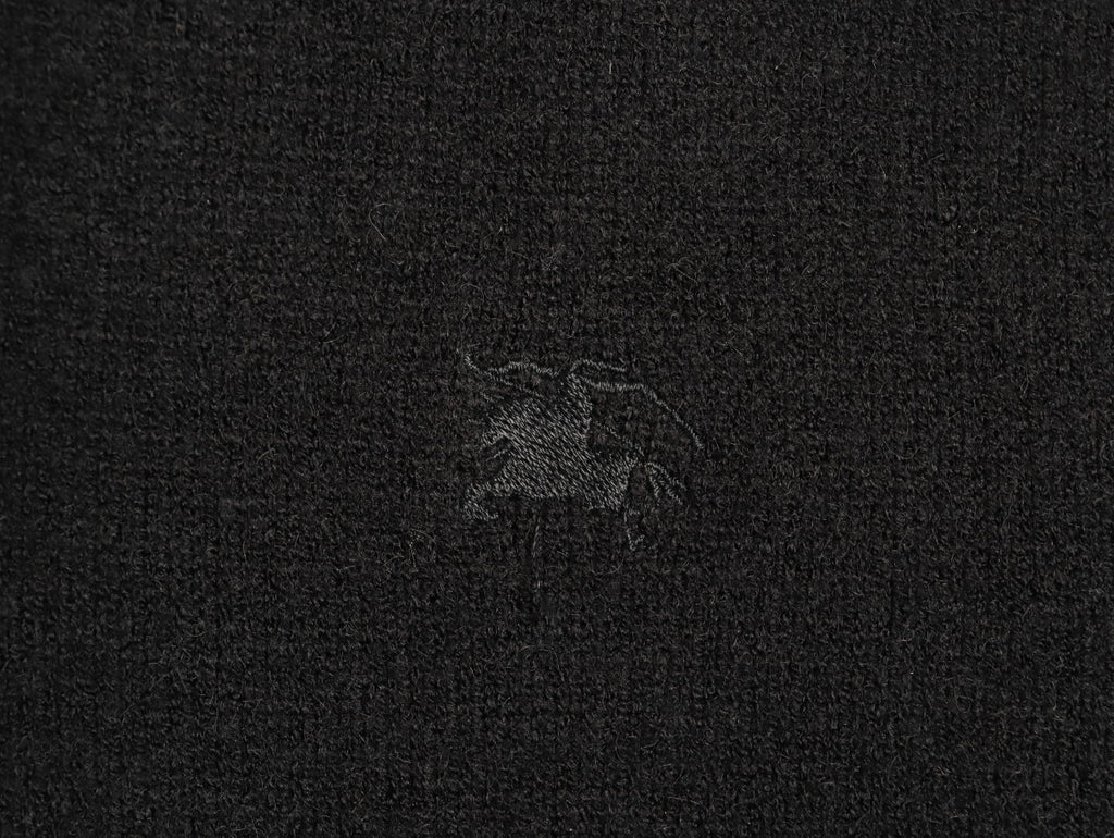 Burberry Equestrian Emblem Half-Zip Knit Sweater - Black
