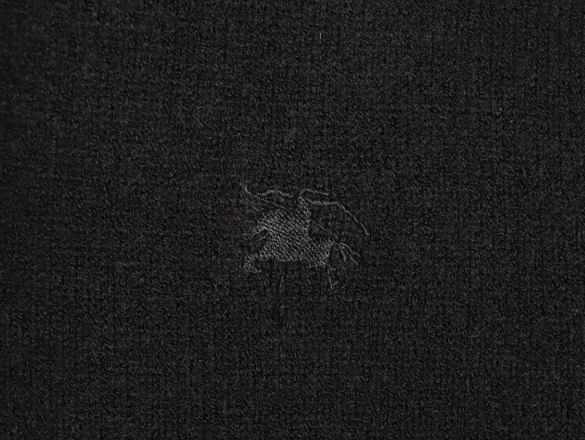 Burberry Equestrian Emblem Half-Zip Knit Sweater - Black