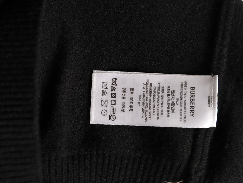 Burberry Equestrian Emblem Half-Zip Knit Sweater - Black