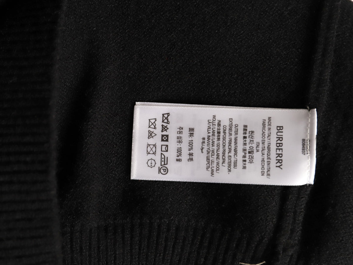Burberry Equestrian Emblem Half-Zip Knit Sweater - Black