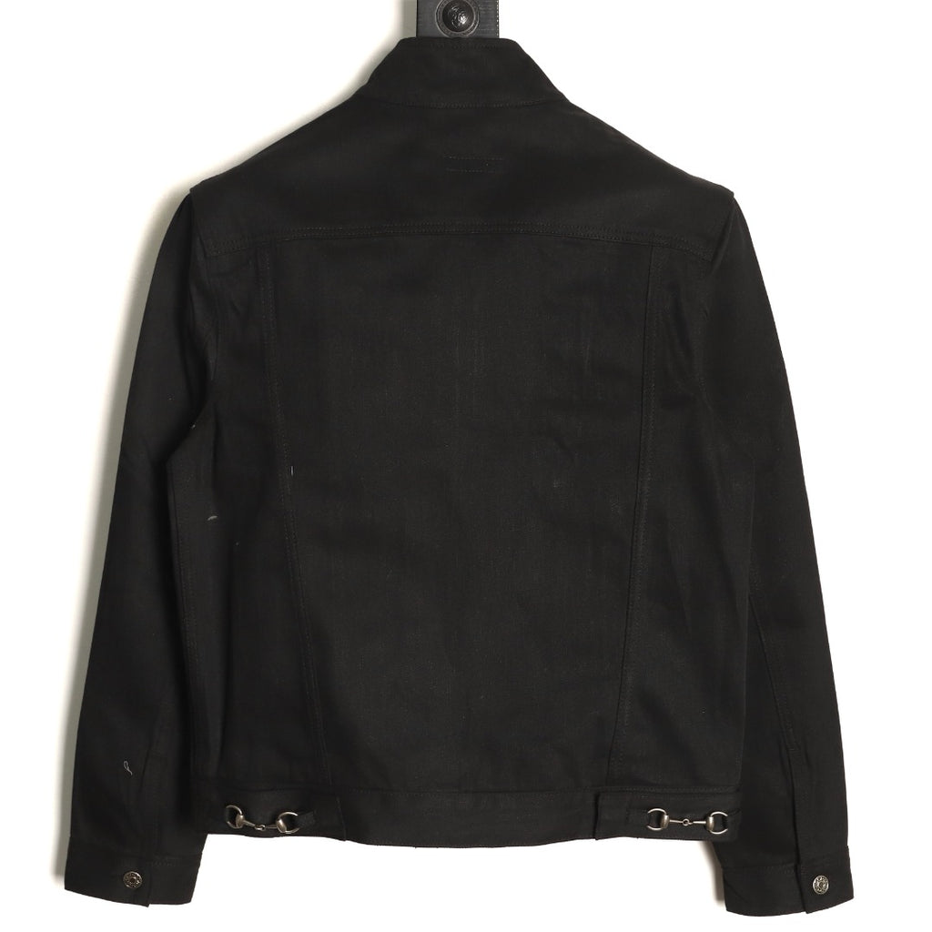 Gucci Horsebit-Style Hem Stand-Collar Zip Jacket - Black
