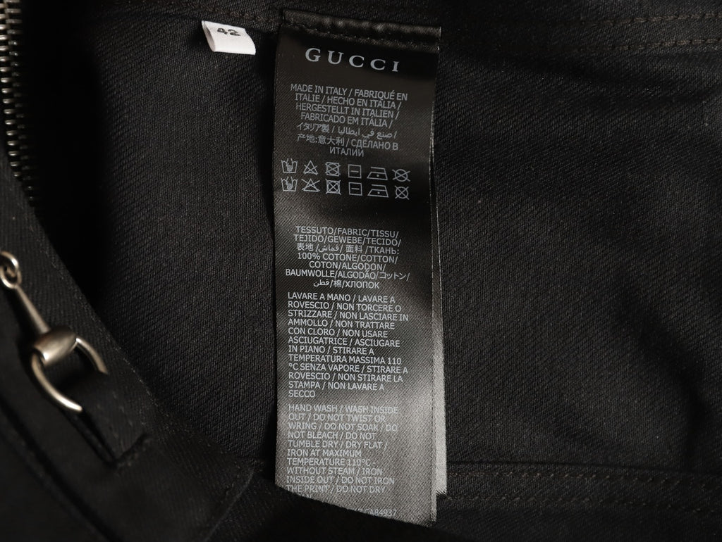 Gucci Horsebit-Style Hem Stand-Collar Zip Jacket - Black