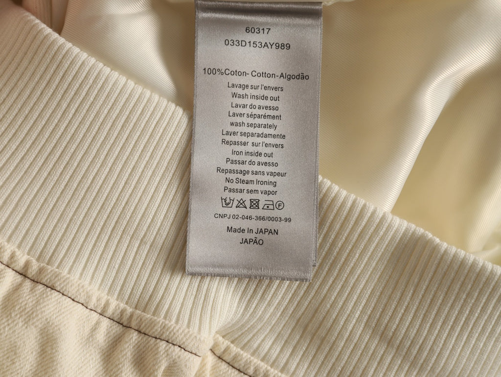 Dior 47 Lettering Collared Zip Varsity Jacket - Cream