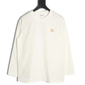 Burberry Oval Equestrian Back-Graphic Long-Sleeve Top - Cream