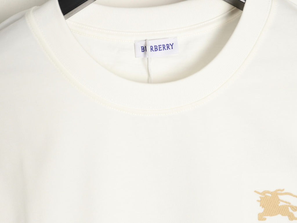 Burberry Oval Equestrian Back-Graphic Long-Sleeve Top - Cream