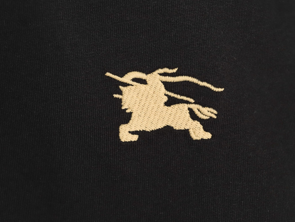 Burberry Oval Equestrian Back-Graphic Long-Sleeve Top - Black