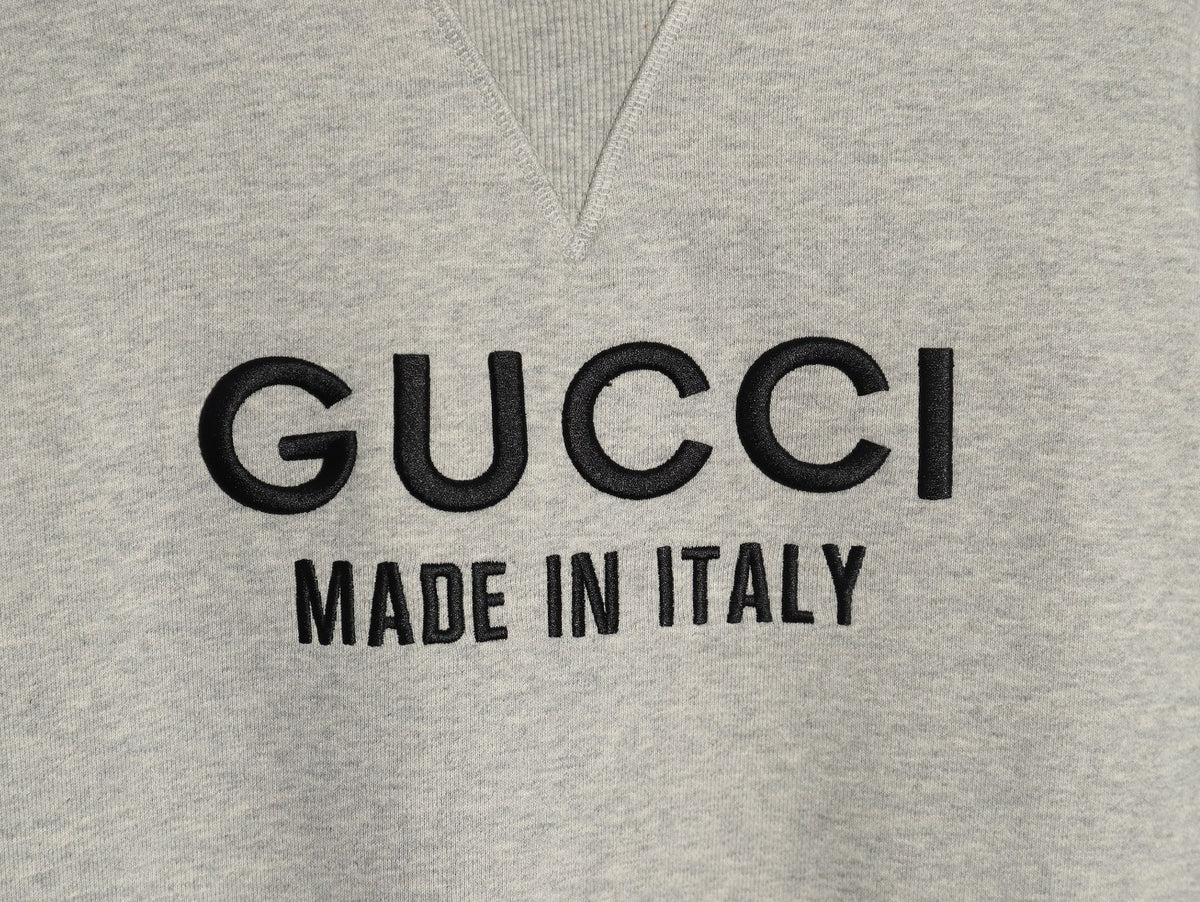Gucci Lettering Layered-Look Crewneck Sweatshirt - Gray