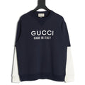 Gucci Lettering Layered-Look Crewneck Sweatshirt - Navy