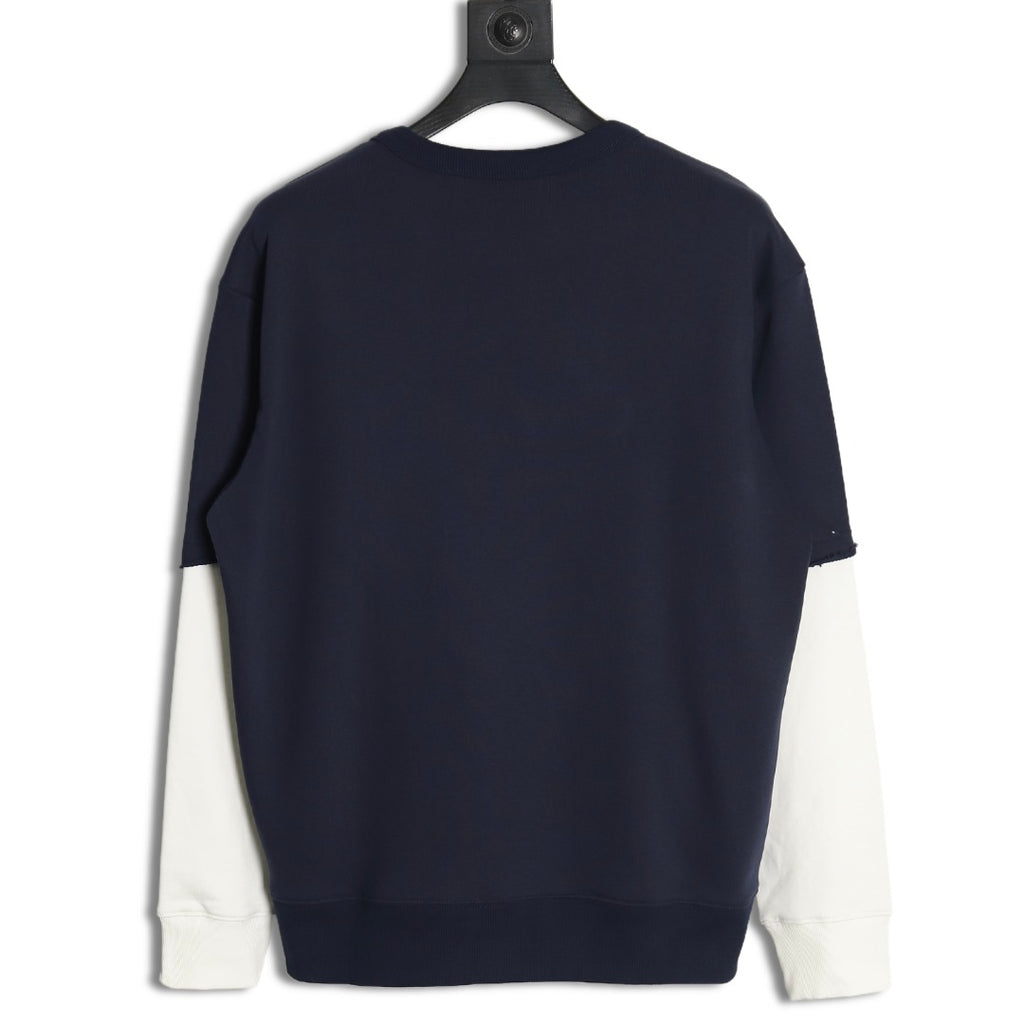 Gucci Lettering Layered-Look Crewneck Sweatshirt - Navy