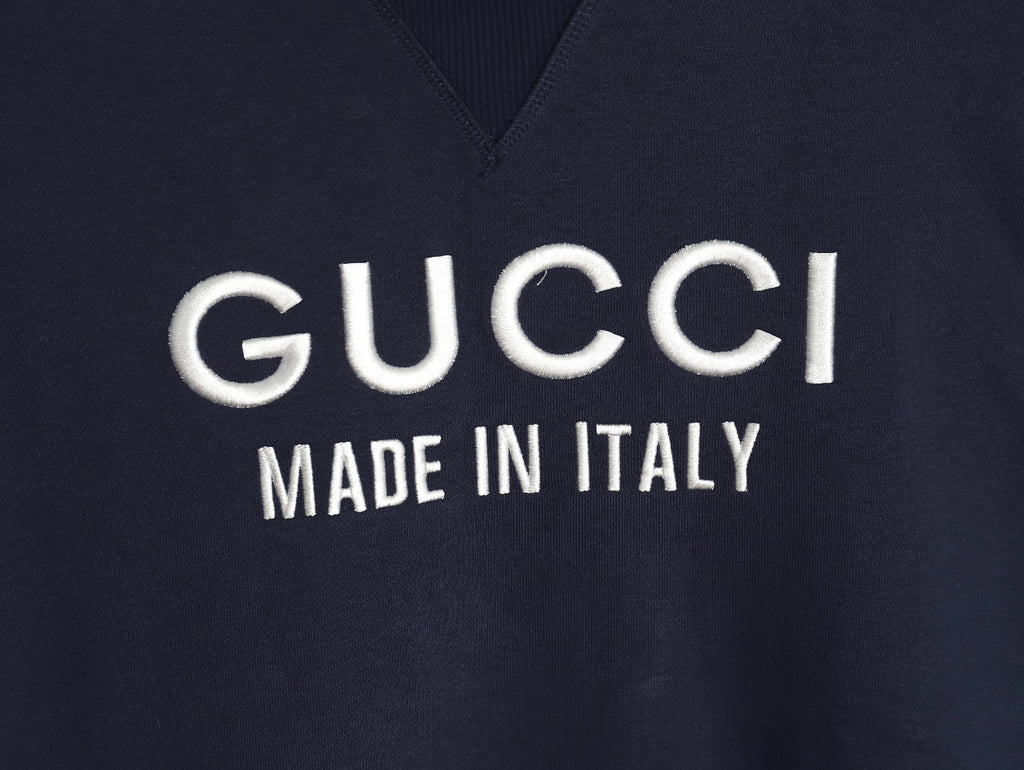 Gucci Lettering Layered-Look Crewneck Sweatshirt - Navy