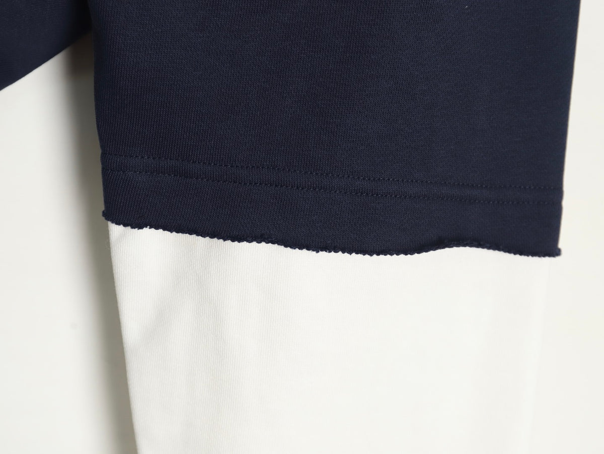 Gucci Lettering Layered-Look Crewneck Sweatshirt - Navy