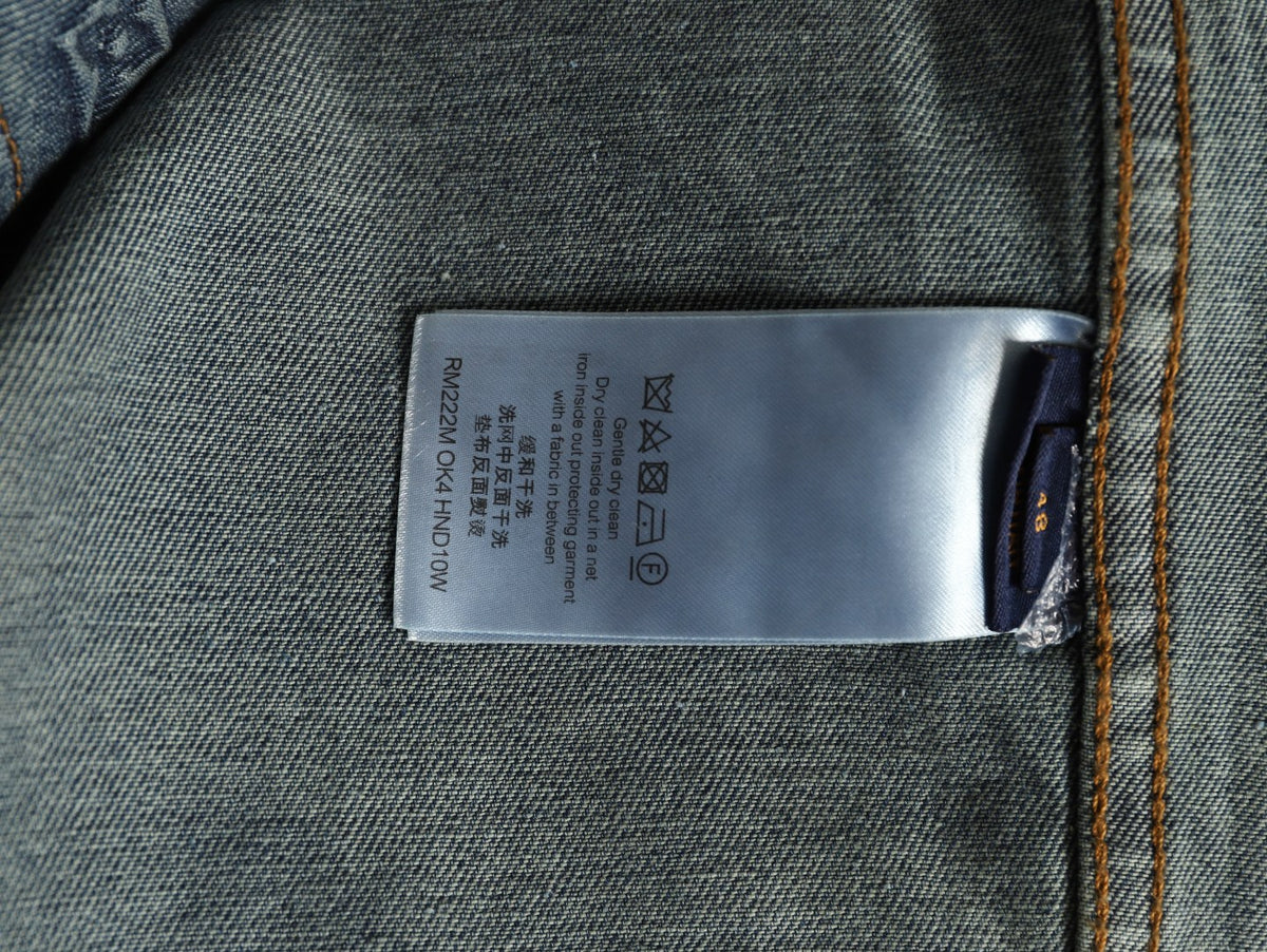 Louis Vuitton Monogram-Style Front-Panel Denim Jacket - Charcoal