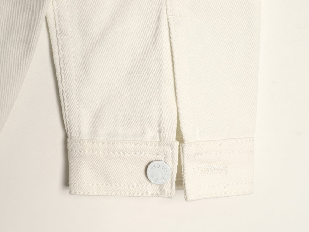 Louis Vuitton Galaxy-Style Monogram Gradient Denim Shirt Jacket - Blue and Cream