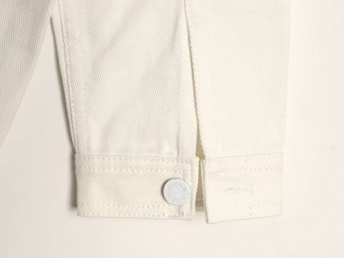 Louis Vuitton Galaxy-Style Monogram Gradient Denim Shirt Jacket - Blue and Cream
