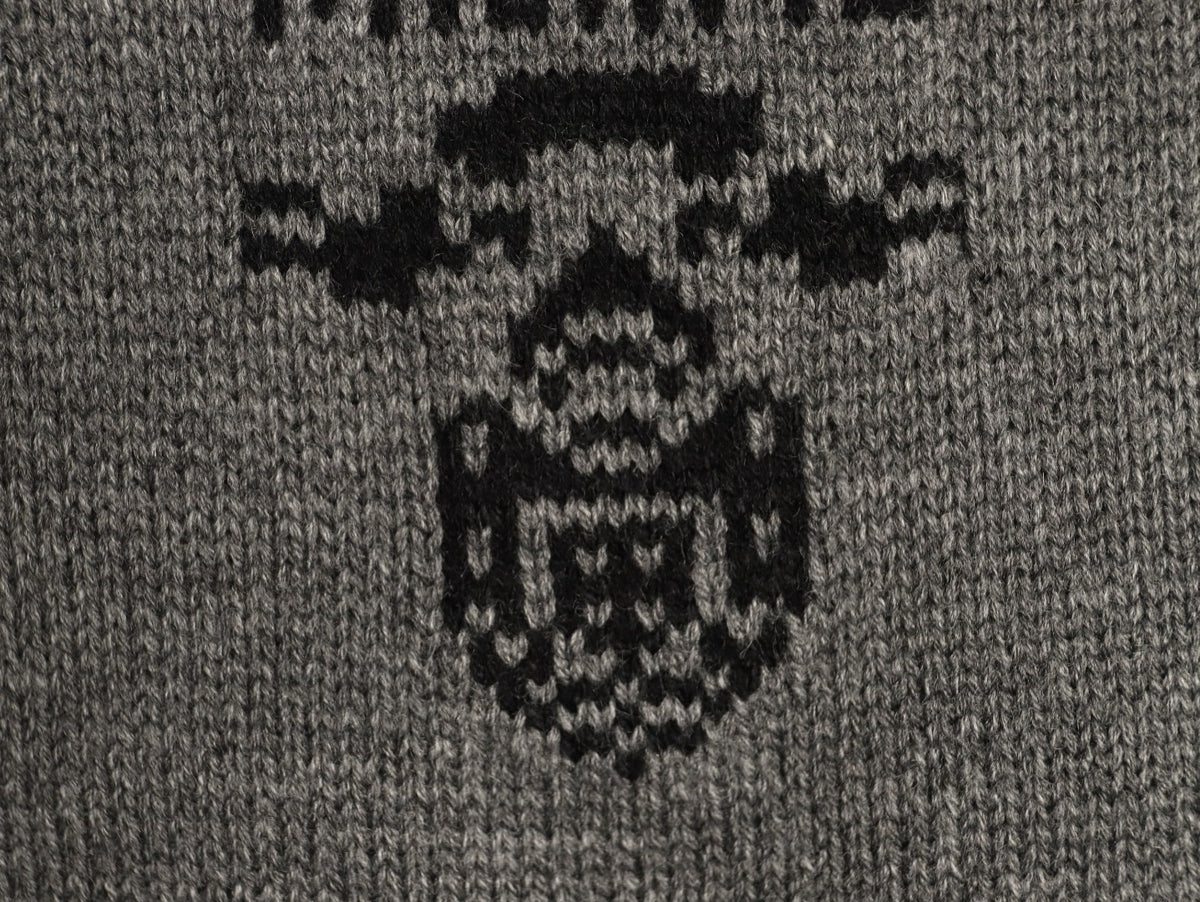 Prada Milano Logo Crewneck Knit Sweater - Gray