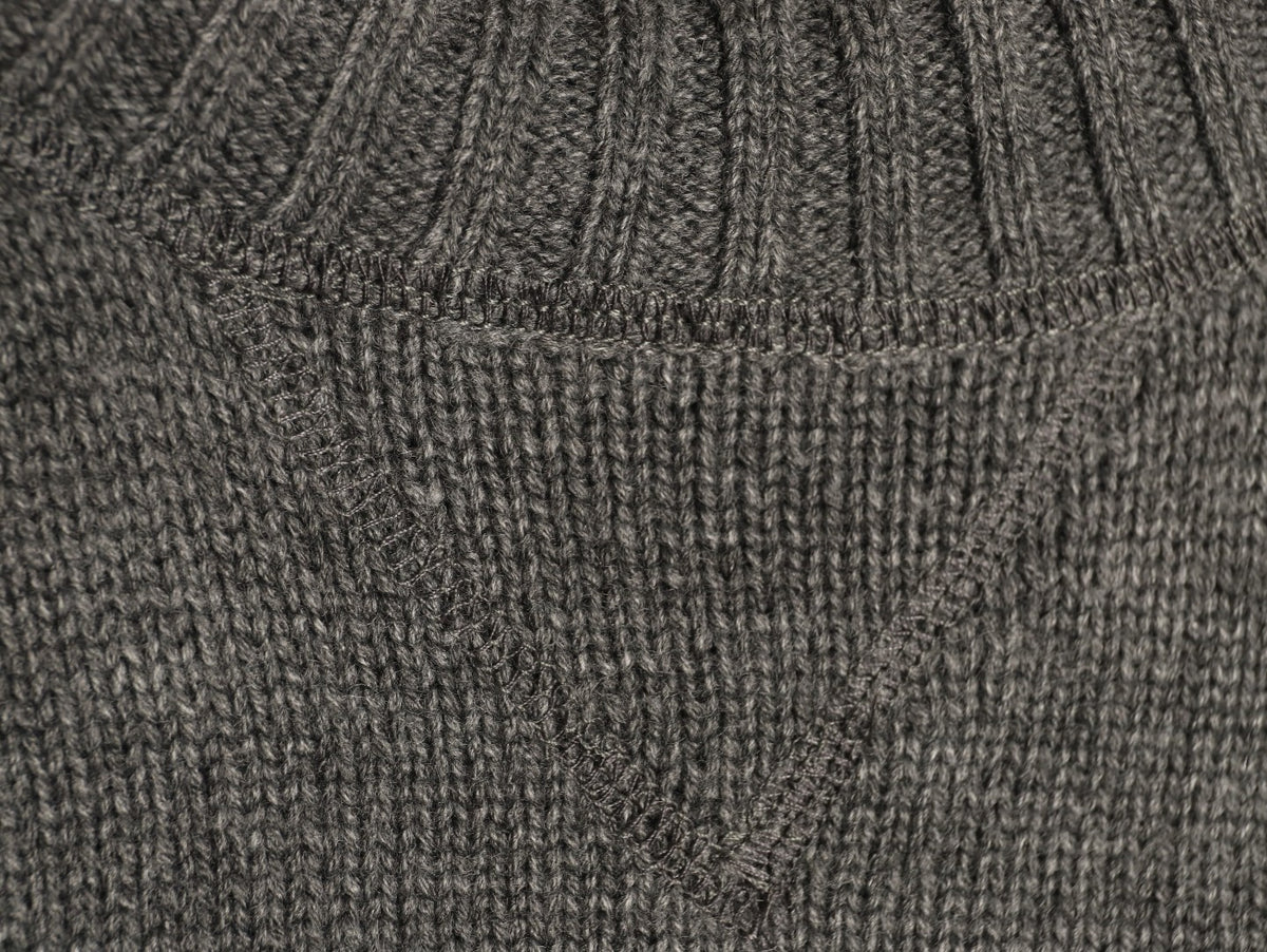 Prada Milano Logo Crewneck Knit Sweater - Gray