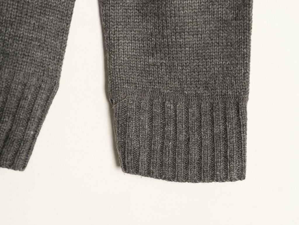 Prada Milano Logo Crewneck Knit Sweater - Gray