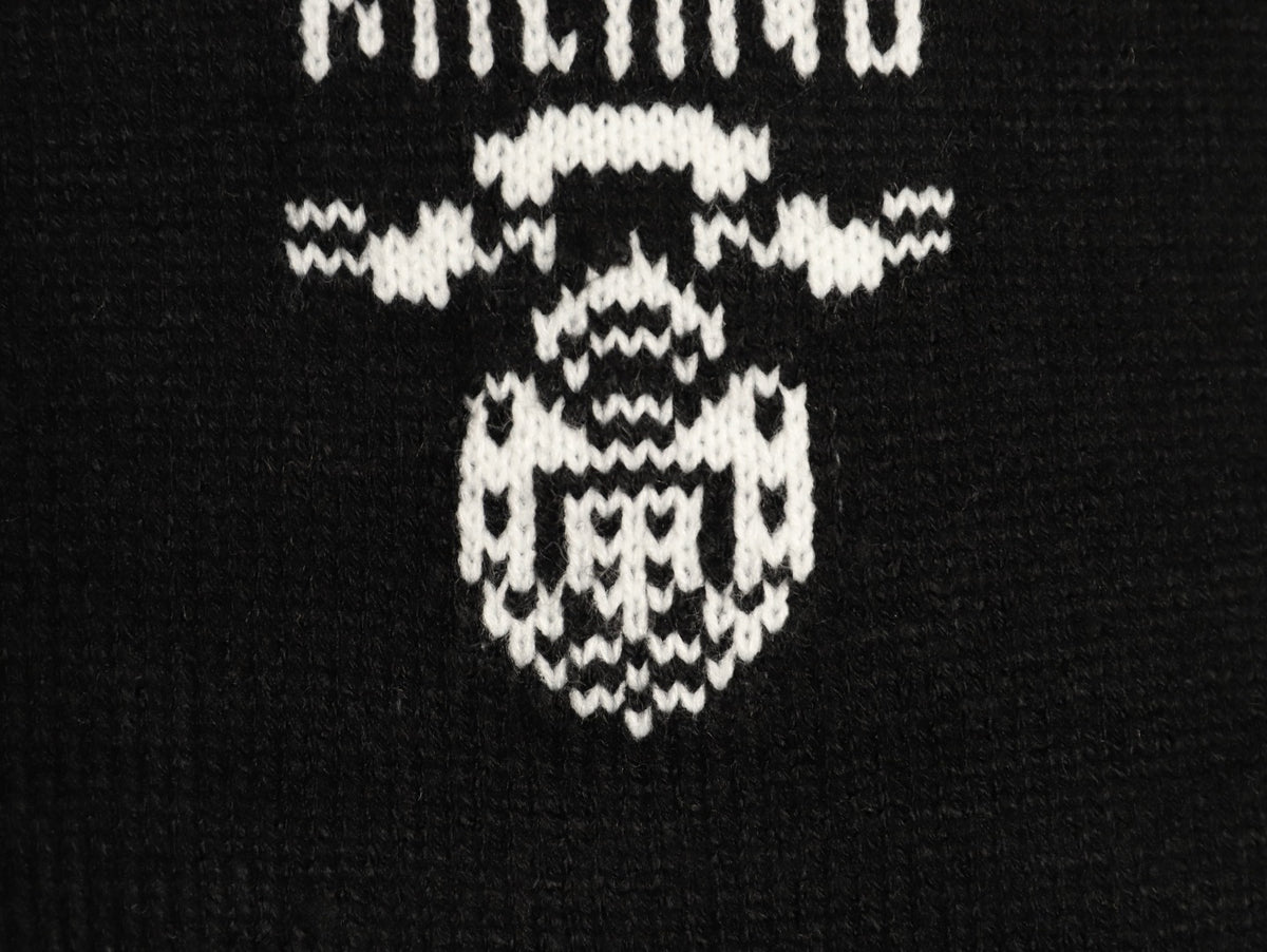 Prada Milano Logo Crewneck Knit Sweater - Black