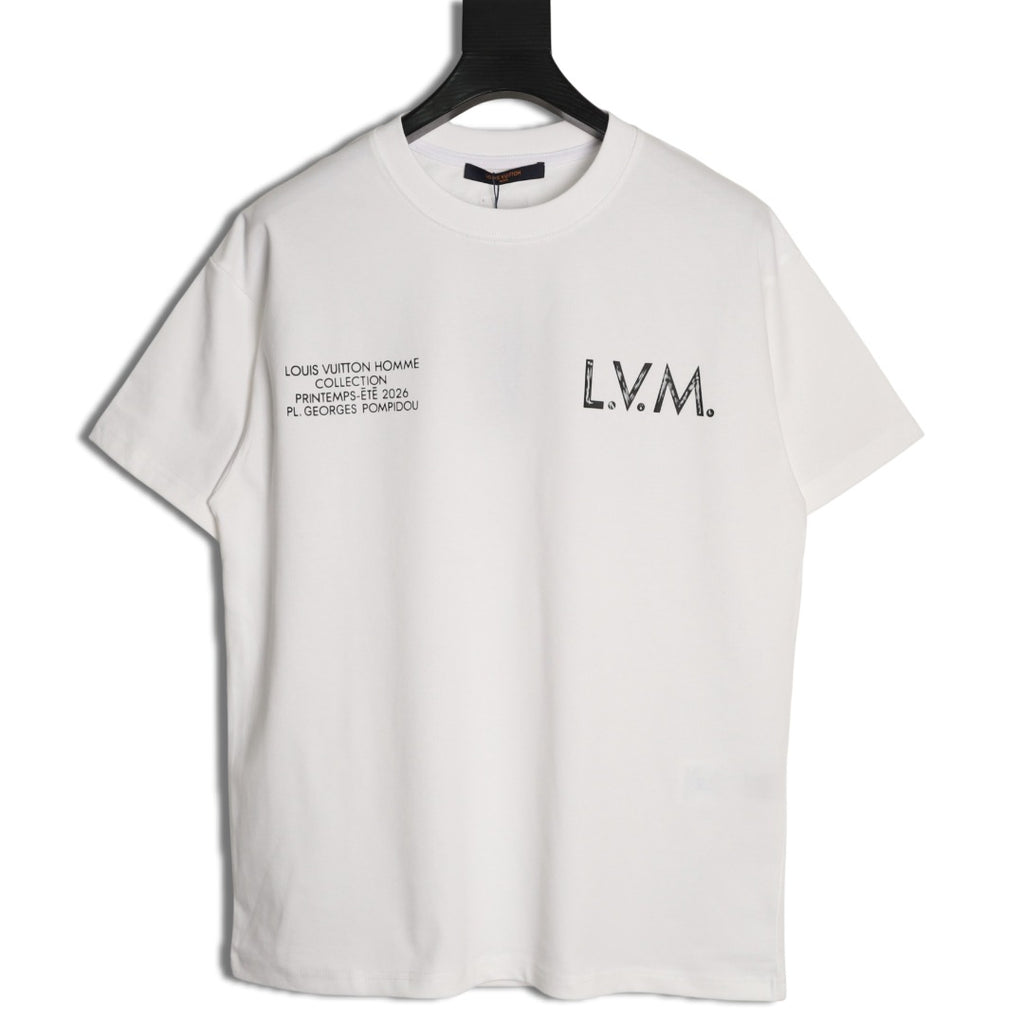 Louis Vuitton L.V.M. and Equipe Lettering Short-Sleeve T-Shirt - White