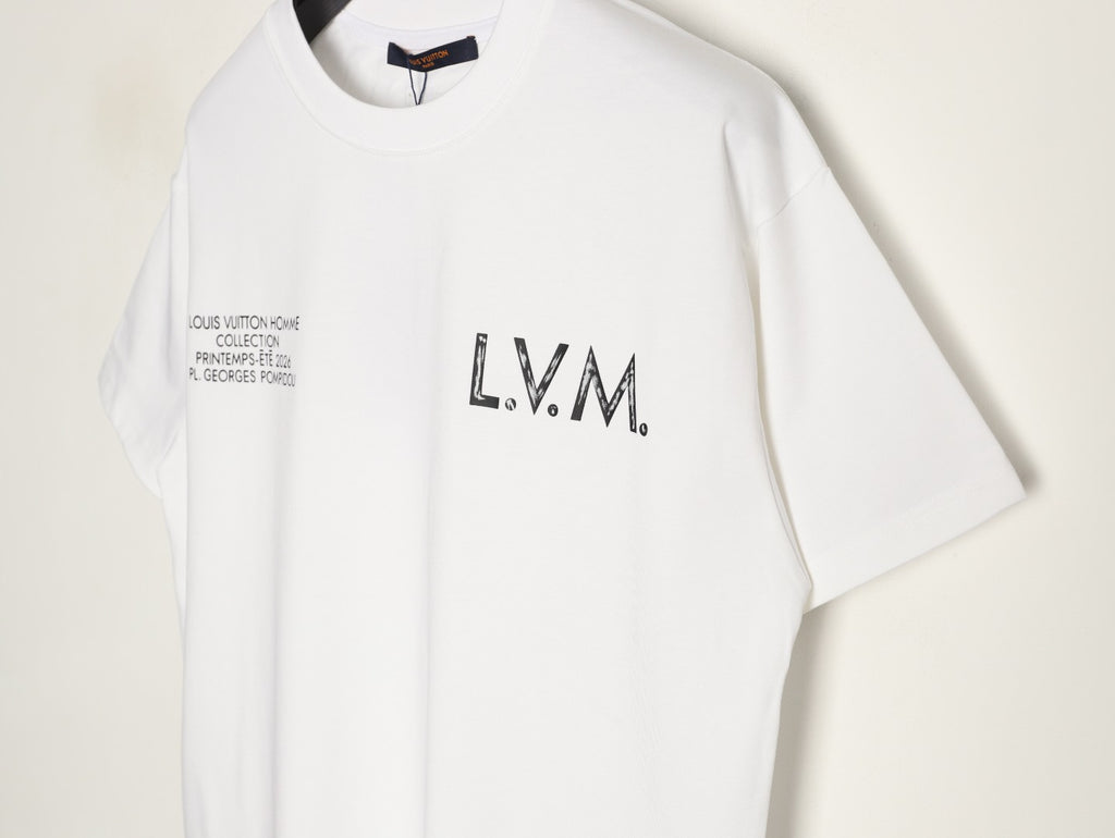 Louis Vuitton L.V.M. and Equipe Lettering Short-Sleeve T-Shirt - White
