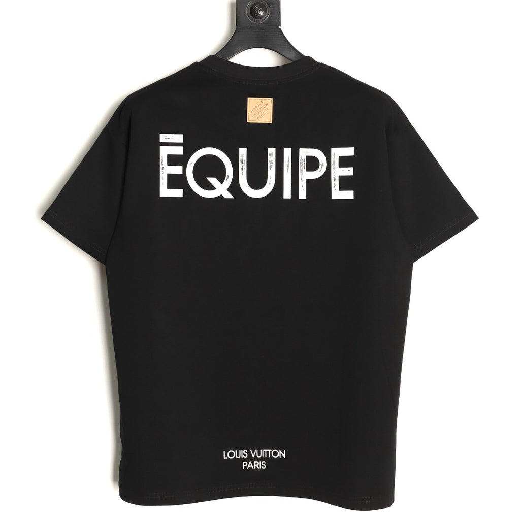 Louis Vuitton L.V.M. and Equipe Lettering Short-Sleeve T-Shirt - Black