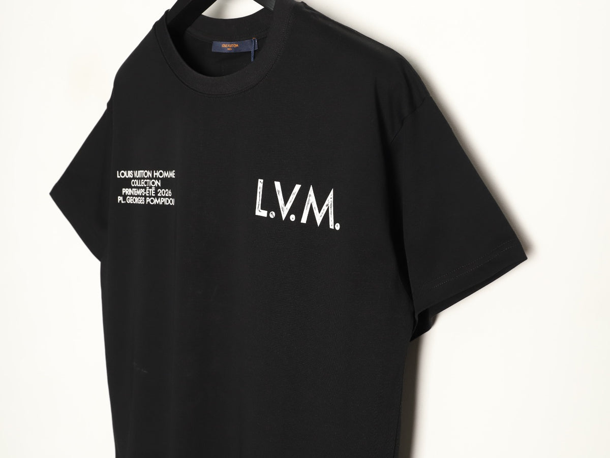 Louis Vuitton L.V.M. and Equipe Lettering Short-Sleeve T-Shirt - Black