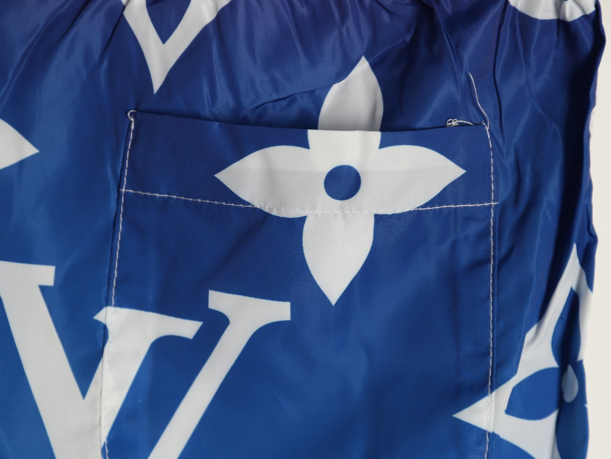 Louis Vuitton Monogram-Style Gradient Side-Tape Shorts - Blue