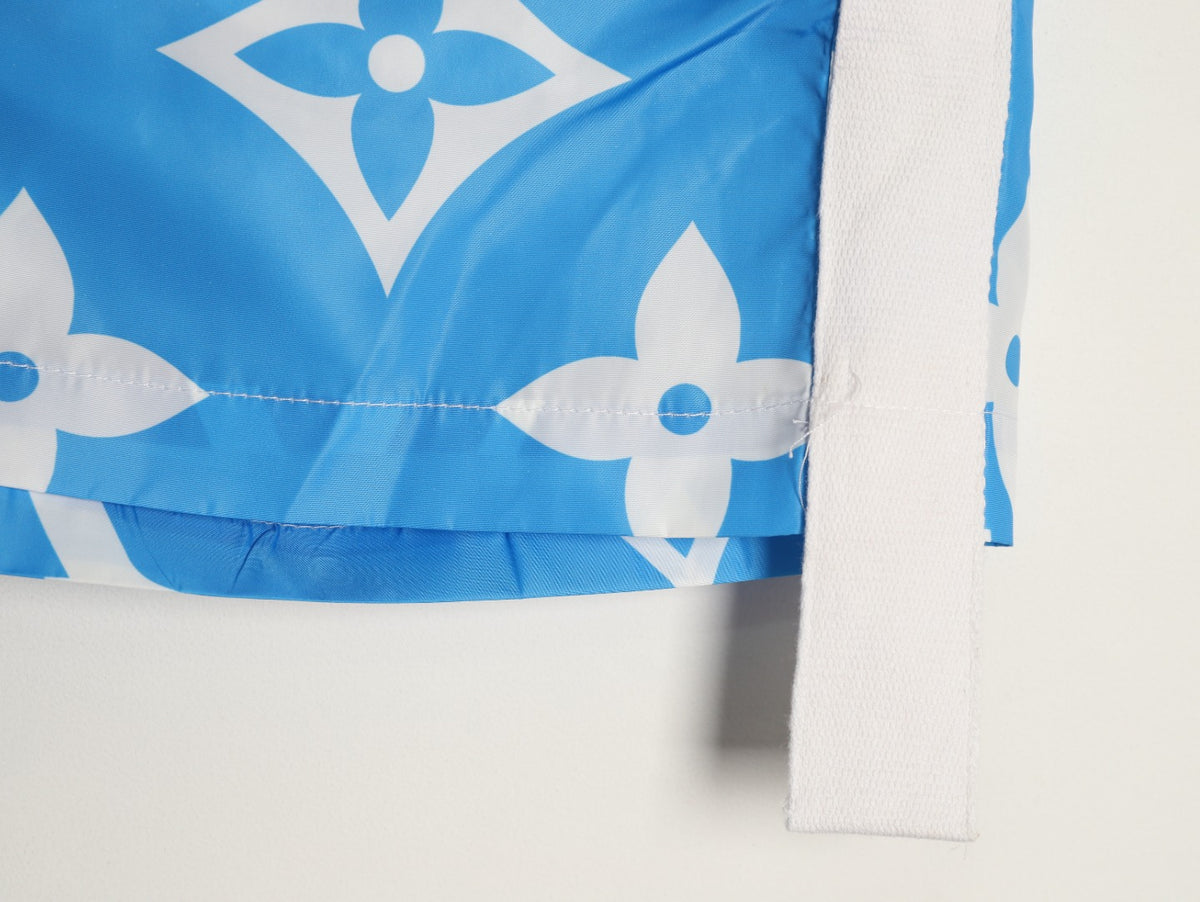 Louis Vuitton Monogram-Style Gradient Side-Tape Shorts - Blue